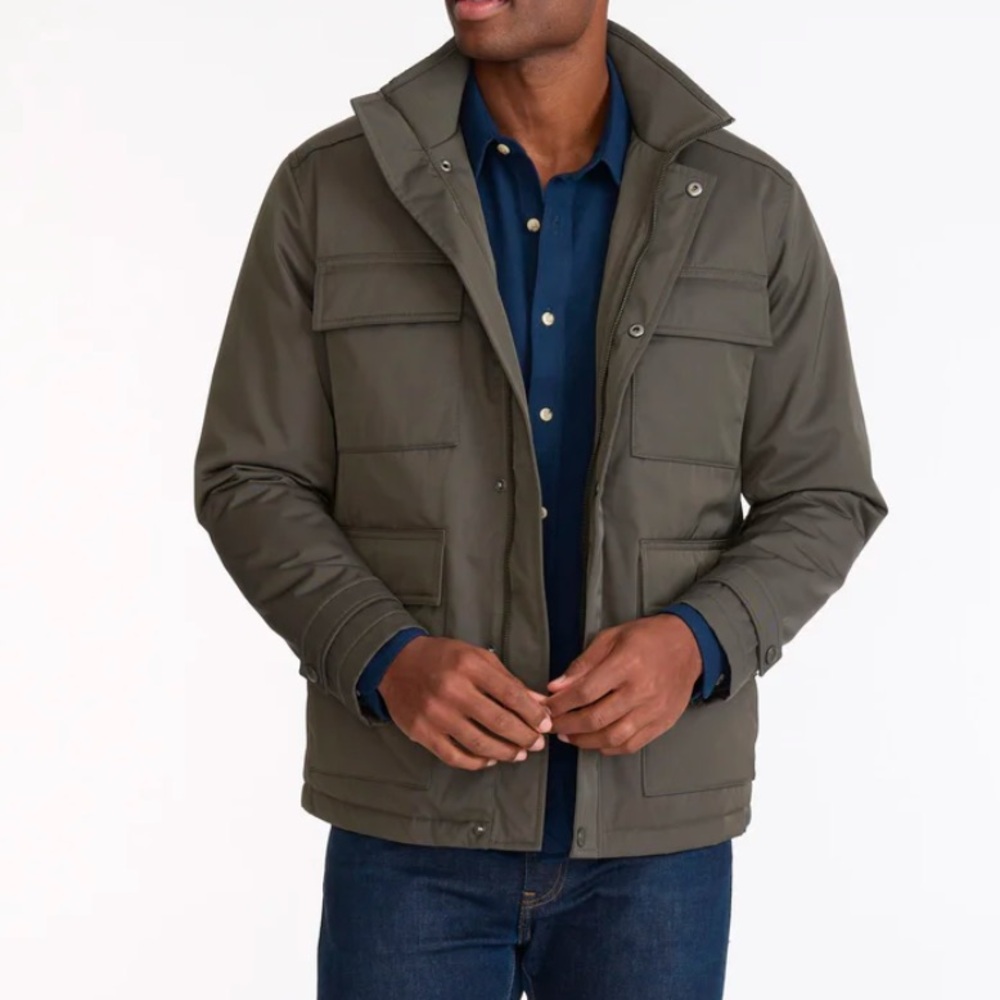 Untuckit Moreto Men's Olive Green Water Repellent Utility Jacket Size L